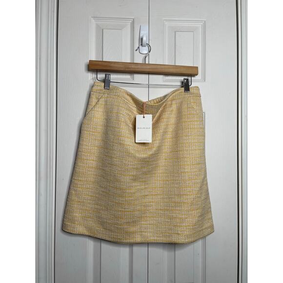 NEW Skies are Blue Yellow Gold Mini Skirt Size Large - Picture 1 of 8